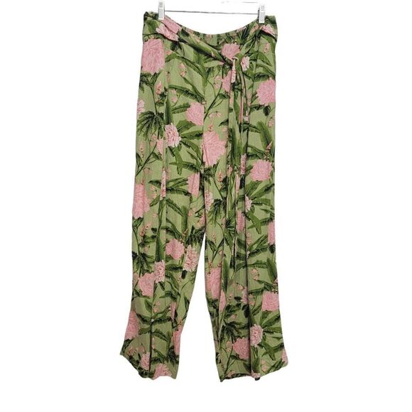 Agua by Agua Bendita Pants - Linen Summer Boho Festival Wide Leg Tropical Floral Pants